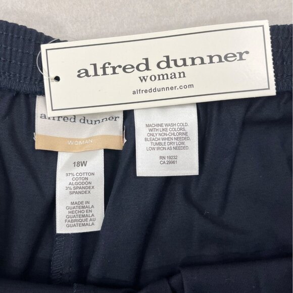 Alfred Dunner Womens Elastic Waist Navy Pull-On Pants Size 18W - New - Picture 5 of 6